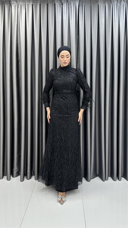 742 G Abiye Elbise-Siyah