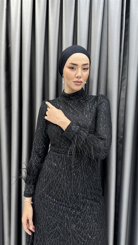 742 G Abiye Elbise-Siyah