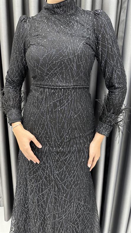 742 G Abiye Elbise-Siyah