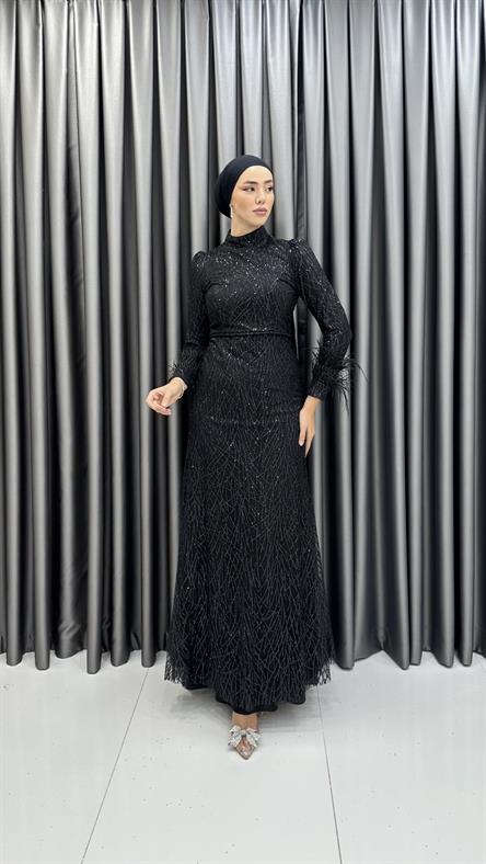 742 G Abiye Elbise-Siyah
