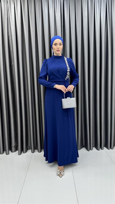 752 G  Bayan Elbise-Saks Mavi