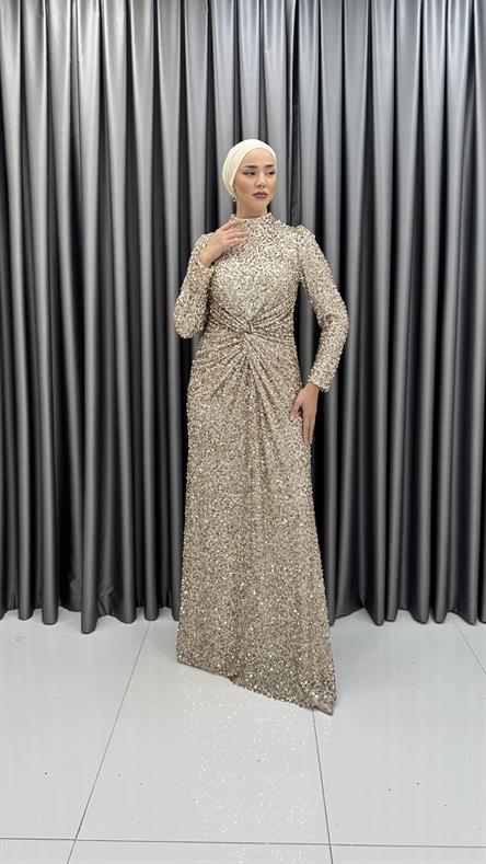 764 G Abiye Elbise-Gold Rengi
