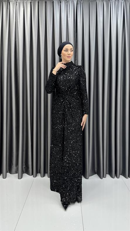 764 G Abiye Elbise-Siyah