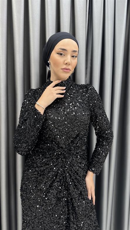 764 G Abiye Elbise-Siyah