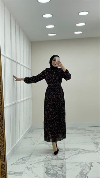 8144 A Desenli Elbise