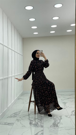 8144 A Desenli Elbise