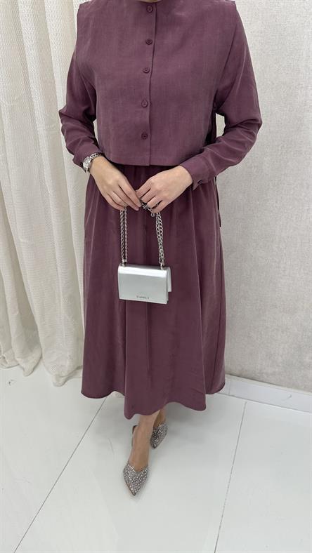 8349 H Bayan Elbise-Gül Rengi