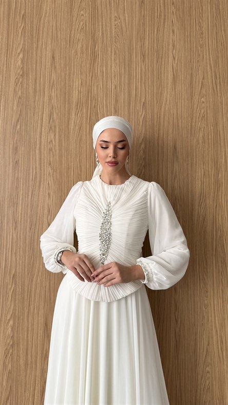845 F Yaprak Abiye-Ekru