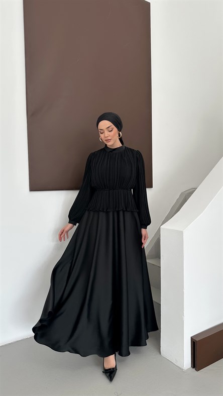 857 G Abiye Elbise-Siyah