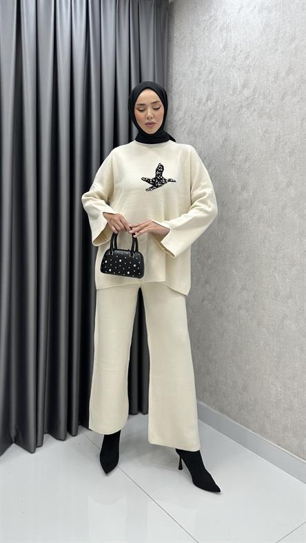 9001 W Triko Takım-Ekru