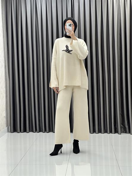 9001 W Triko Takım-Ekru