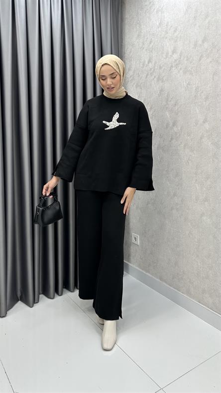 9001 W Triko Takım-Siyah