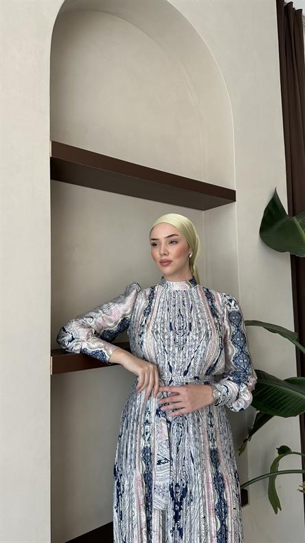 91086 B Bayan Elbise-Lacivert