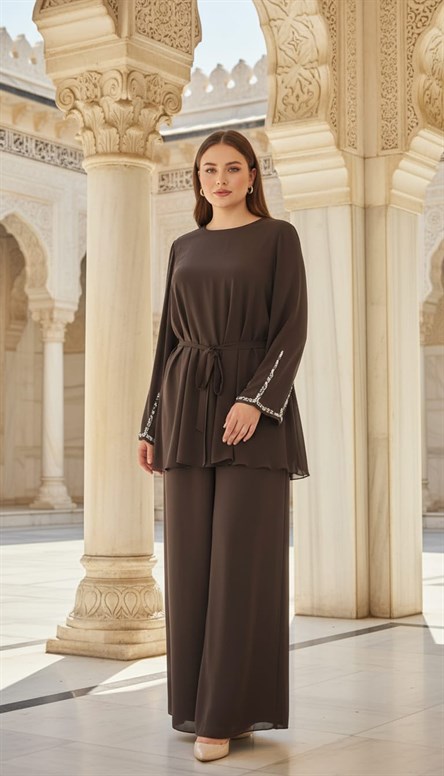 9360 F Bayan Takım-Kahve Rengi