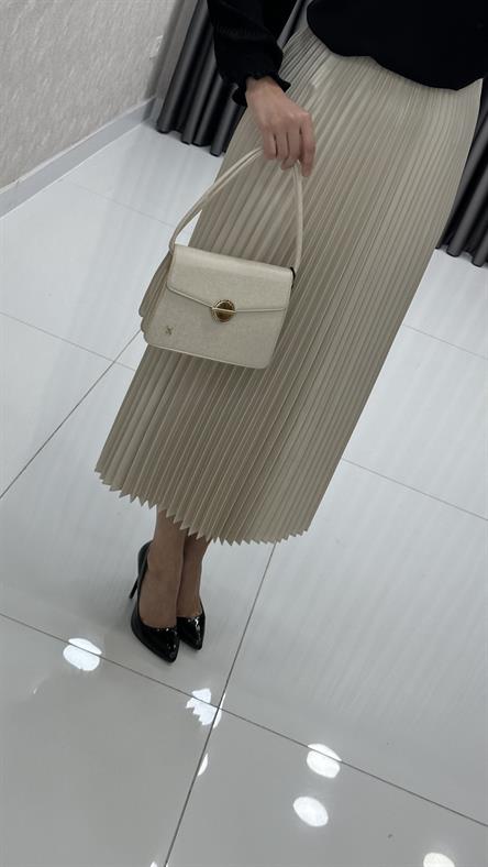 9787 Y - Piliseli Saten Bayan Etek-Taş