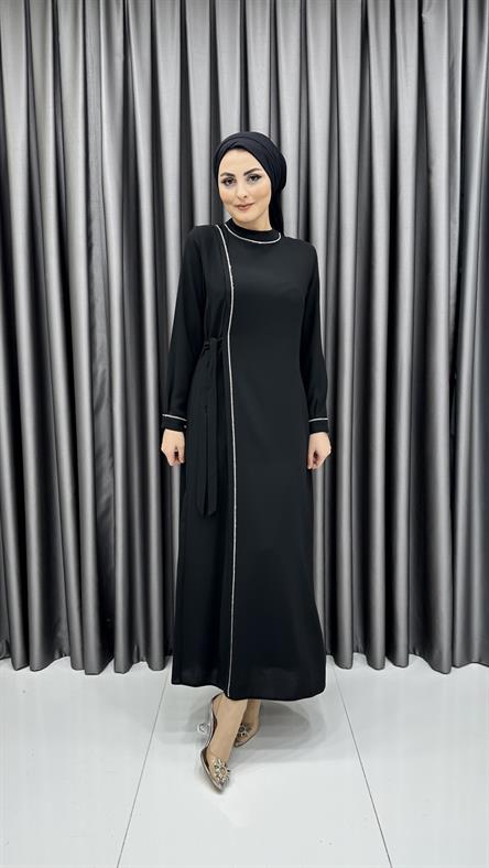 9817 Y Bayan Elbise-Siyah