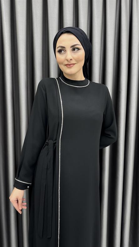 9817 Y Bayan Elbise-Siyah