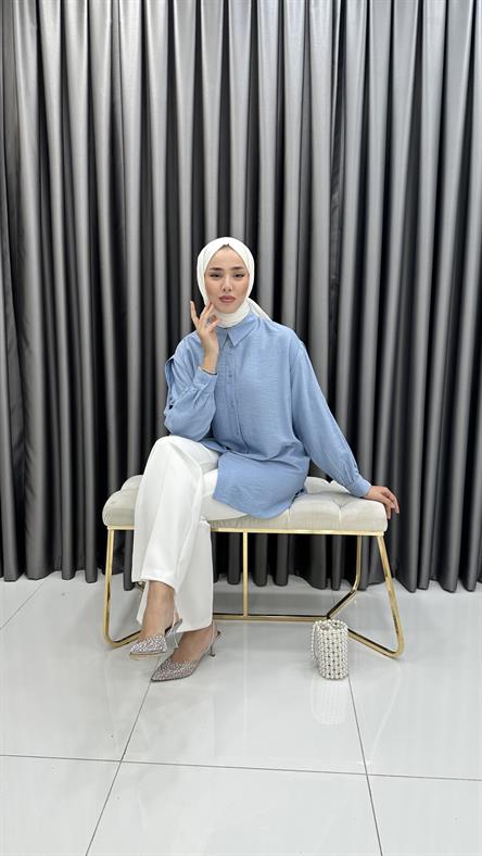 9894 Y Bayan Tunik-Bebe Mavi