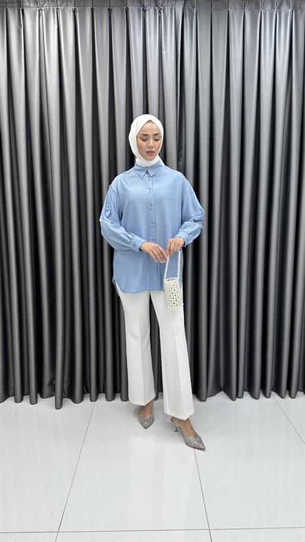 9894 Y Bayan Tunik-Bebe Mavi