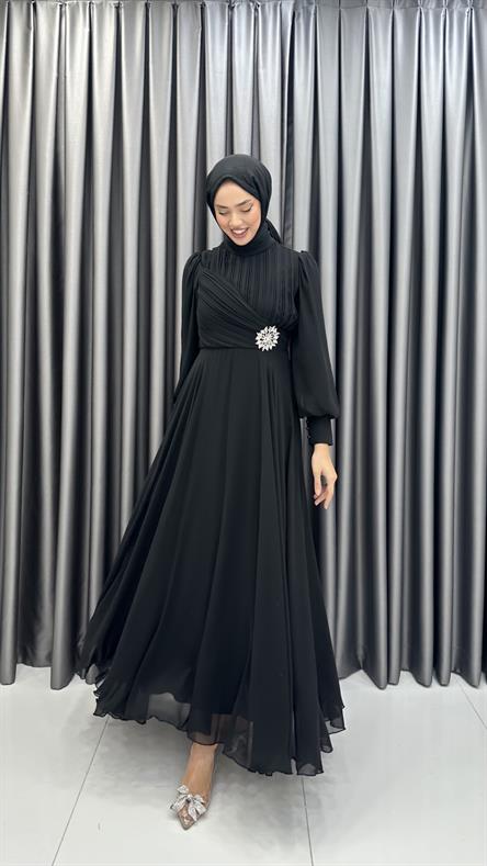 9963 Y Abiye Elbise-Siyah