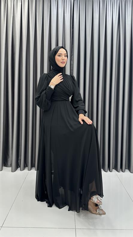 9963 Y Abiye Elbise-Siyah