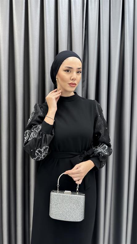 9969 Y Abiye Elbise-Siyah