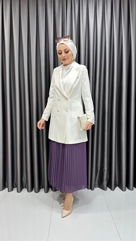 C 0024 ELİZ CEKET-Ekru