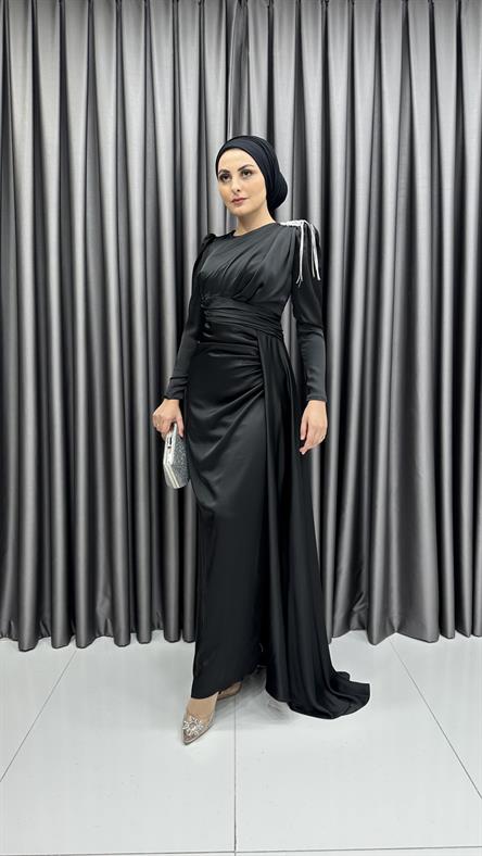 4579 H Abiye Elbise-Siyah
