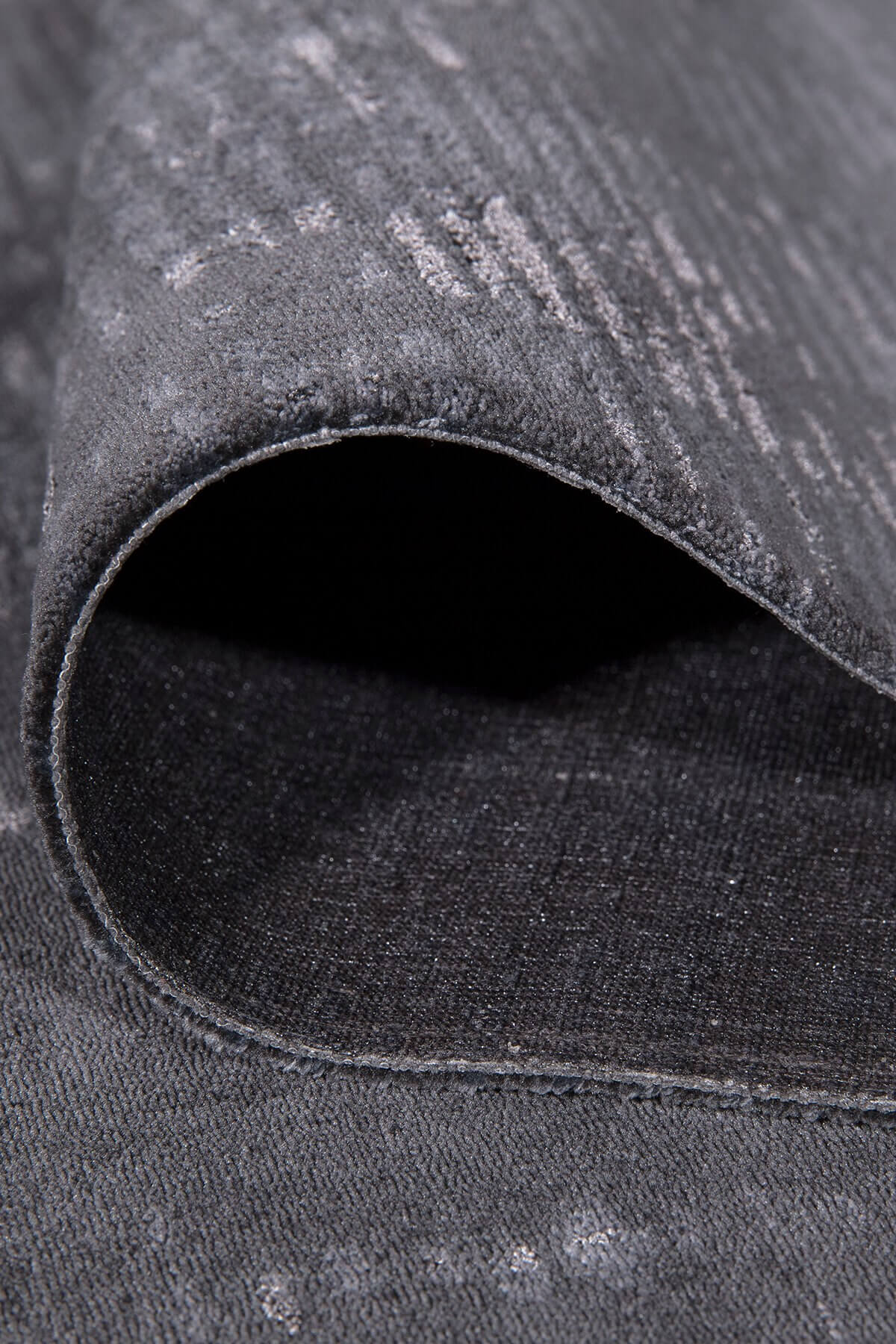 Antrasit Rengi Vintage Bambu Altı Kaymaz Makine Dokuma Halı