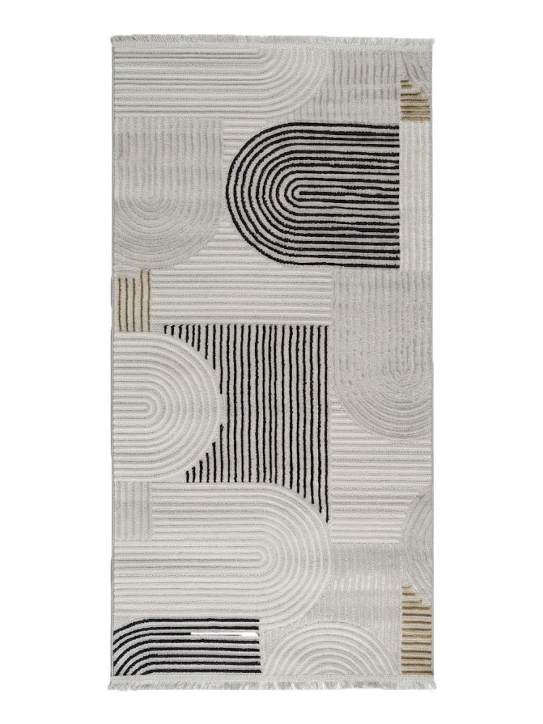 ARMA Serisi Multi Gri Geometrik Desenli Modern Halı | MC 402