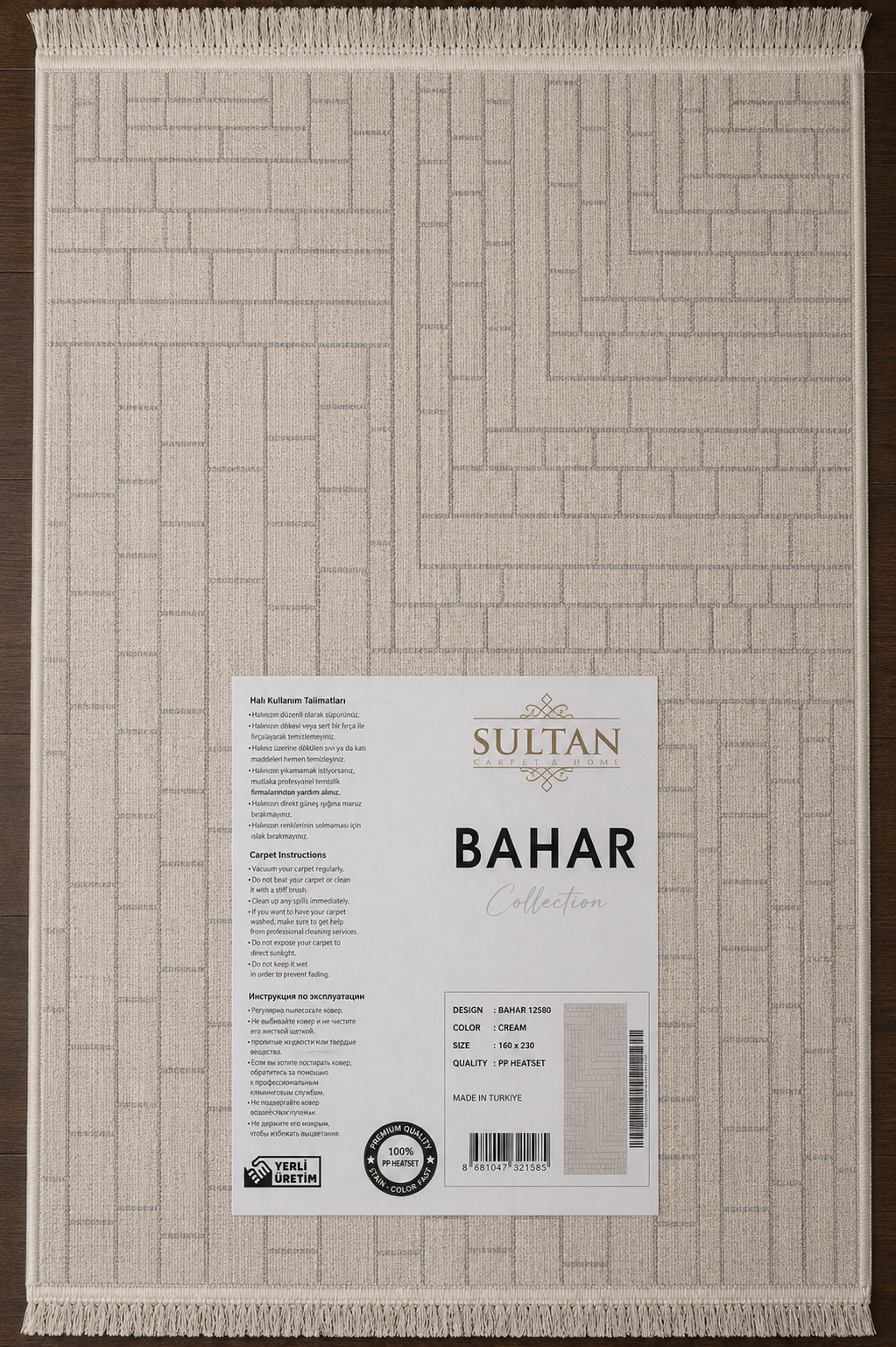 BAHAR Serisi Krem Gri Yumuşak Geçişli Modern Desenli Halı | BT337