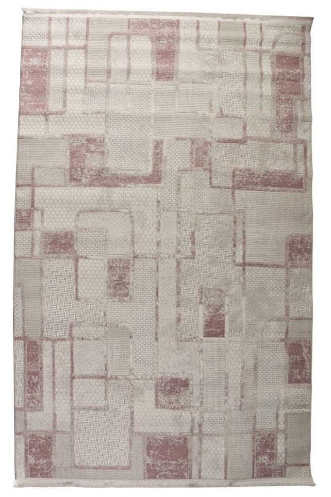 BAHAR Serisi Krem Pembe Yumuşak Geçişli Modern Desenli Halı | BT382