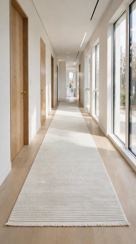 Bej Krem Çizgili Modern Halı İkra LT617 | Özel Ölçü & Salon Lüksü | Sultan Halı