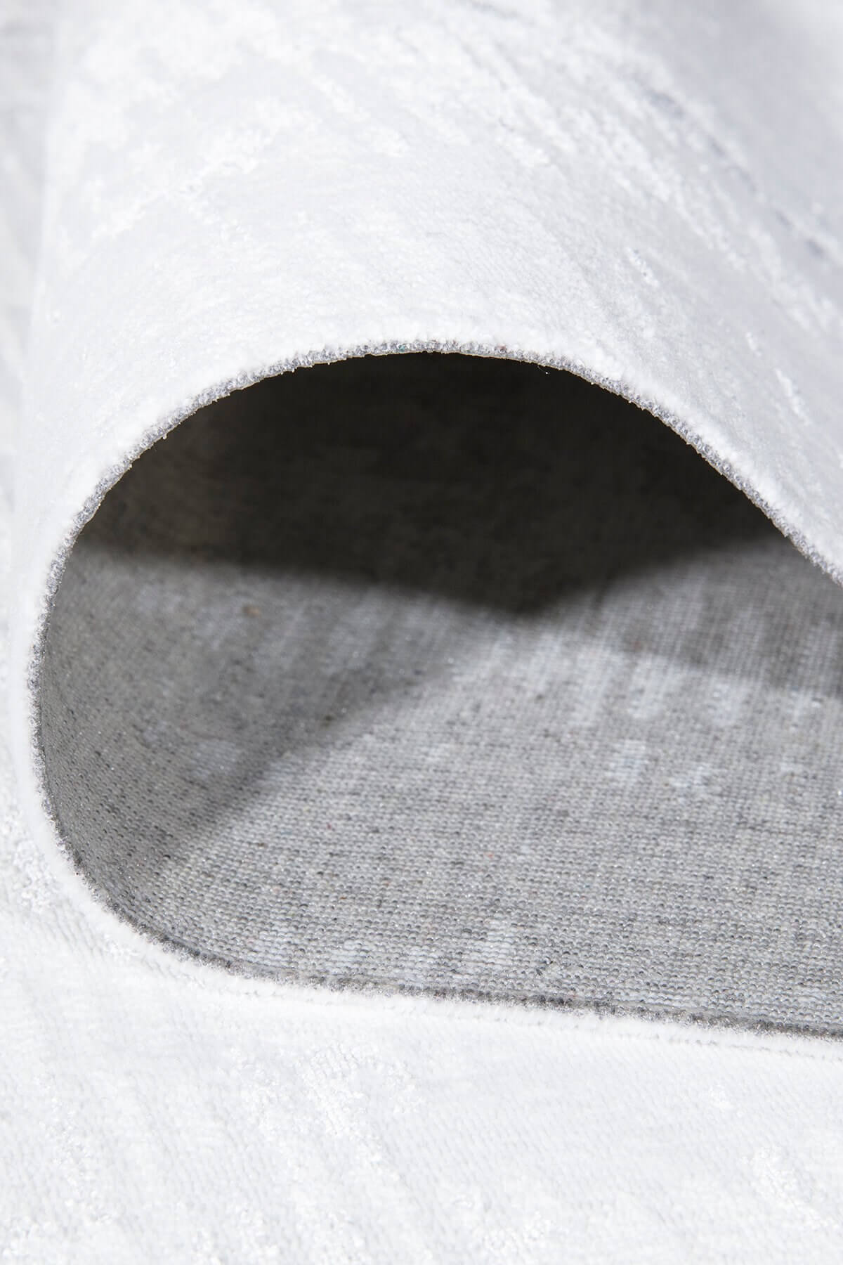 Beyaz Rengi Vintage Bambu Altı Kaymaz Makine Dokuma Halı