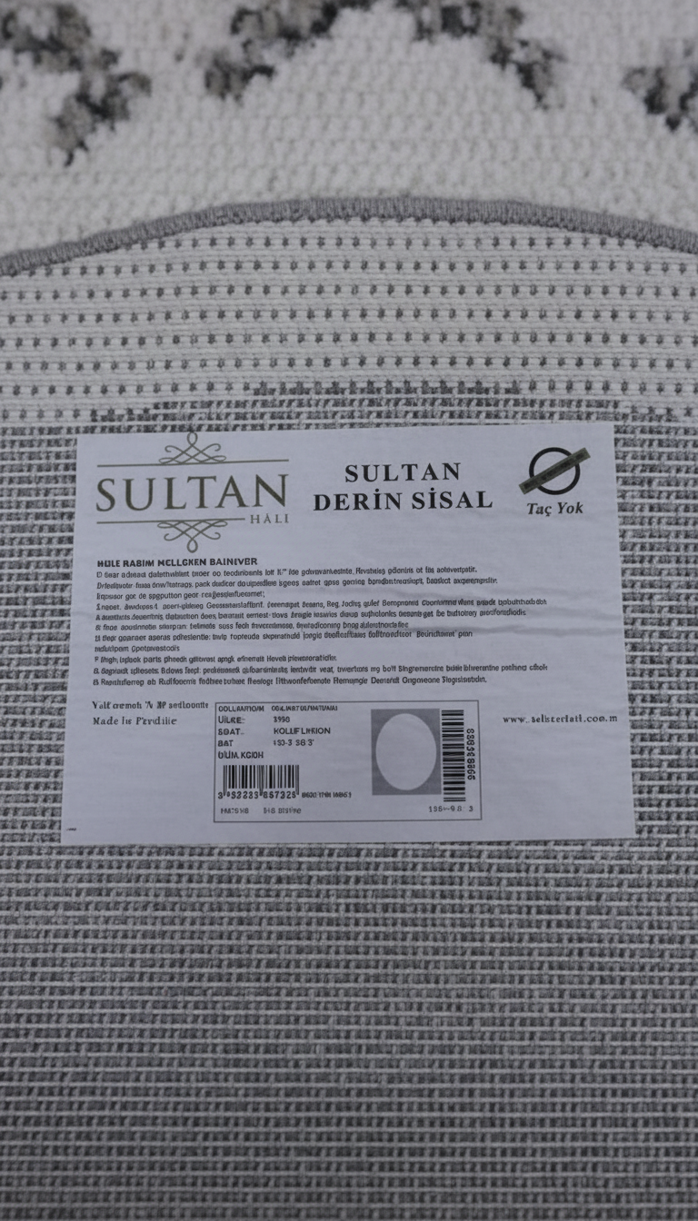 Derin Sisal Yuvarlak Gri Çerçeveli Krem Zemin Jüt Sisal Dekoratif Kaymaz Taban Yıkanabilir Halı | ST06