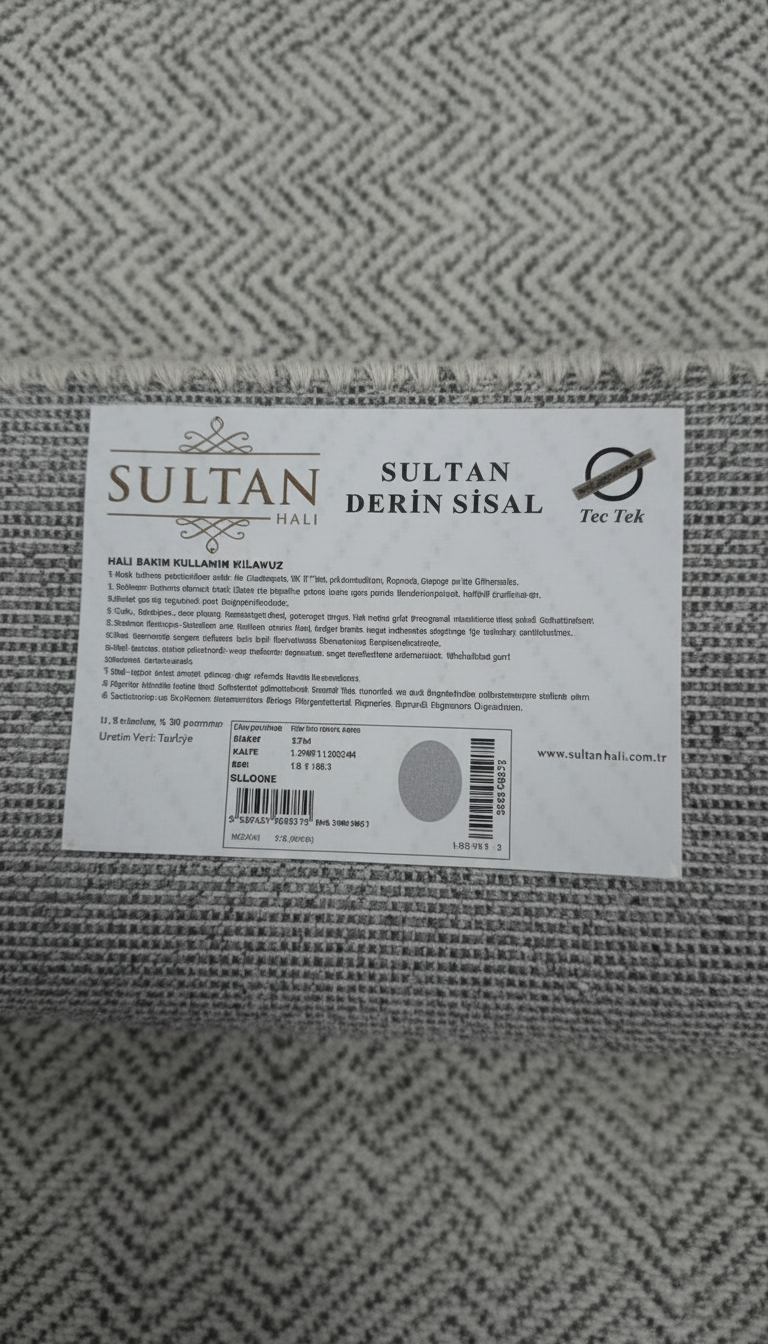 Derin Sisal Yuvarlak Krem Bordürlü Gri Jüt Sisal Dekoratif Kaymaz Taban Yıkanabilir Halı | ST03