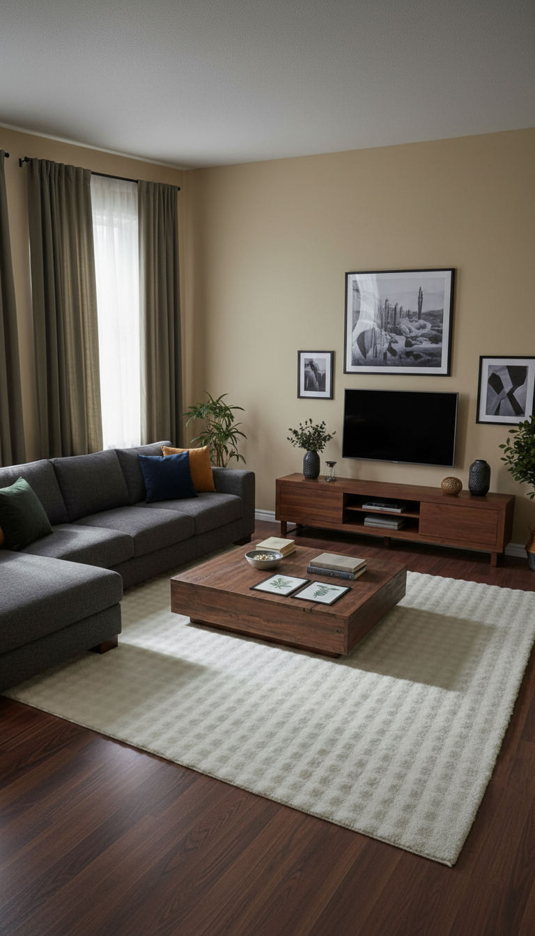 Dream Soft Krem Desenli Yumuşak Yüzeyli Kaymaz Makinede Yıkanabilir Halı