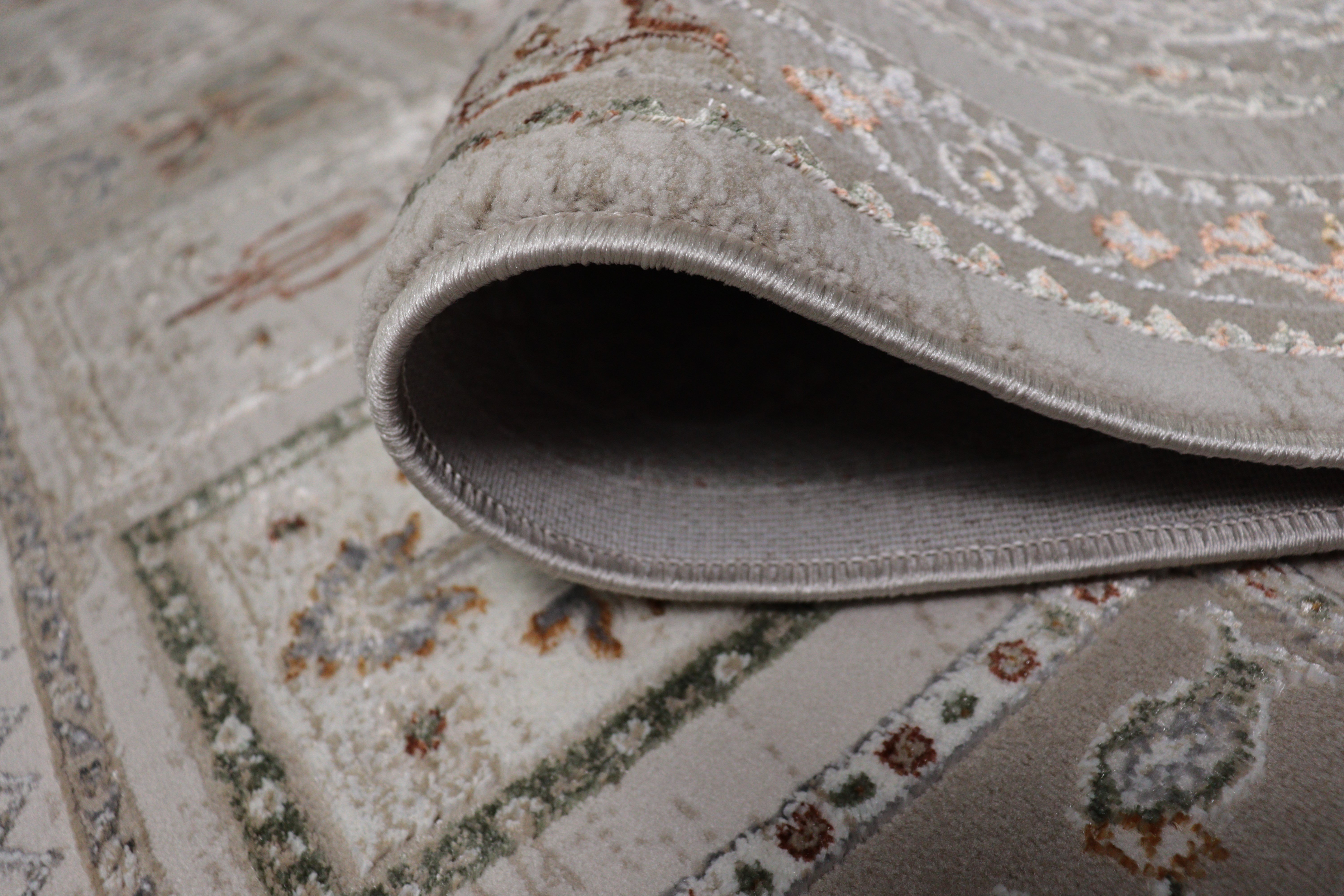 GOBLEN Serisi 710.000 Point Toz Tutmaz Pamuk Tabanlı Krem / Açık Gri Halı ı 8640