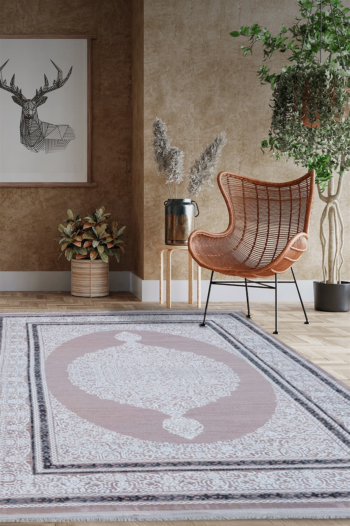 Gri Renkli Akrilik Salon Halısı