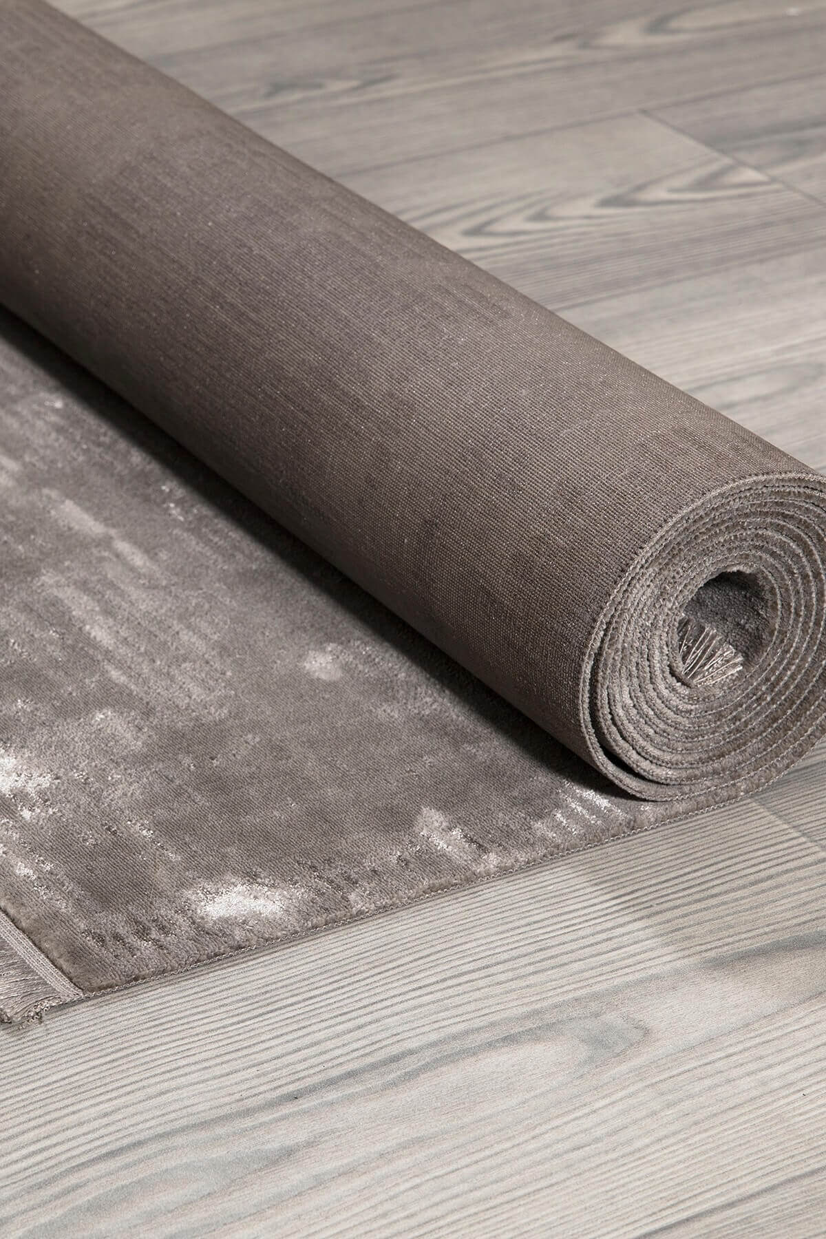 Vizon Rengi Vintage Bambu Altı Kaymaz Makine Dokuma Halı