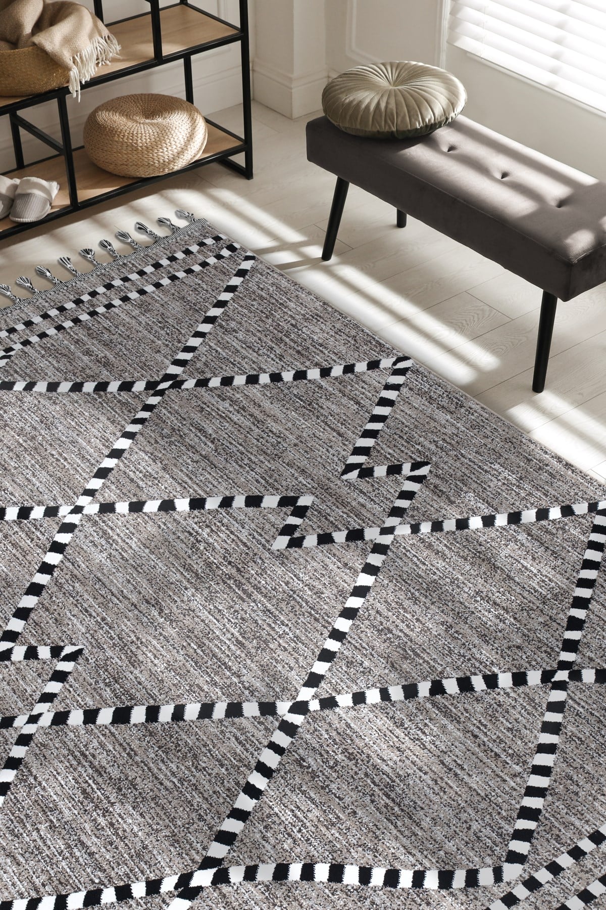 İskandinav Tarzı Bohem Dokuma Taban Halı 516