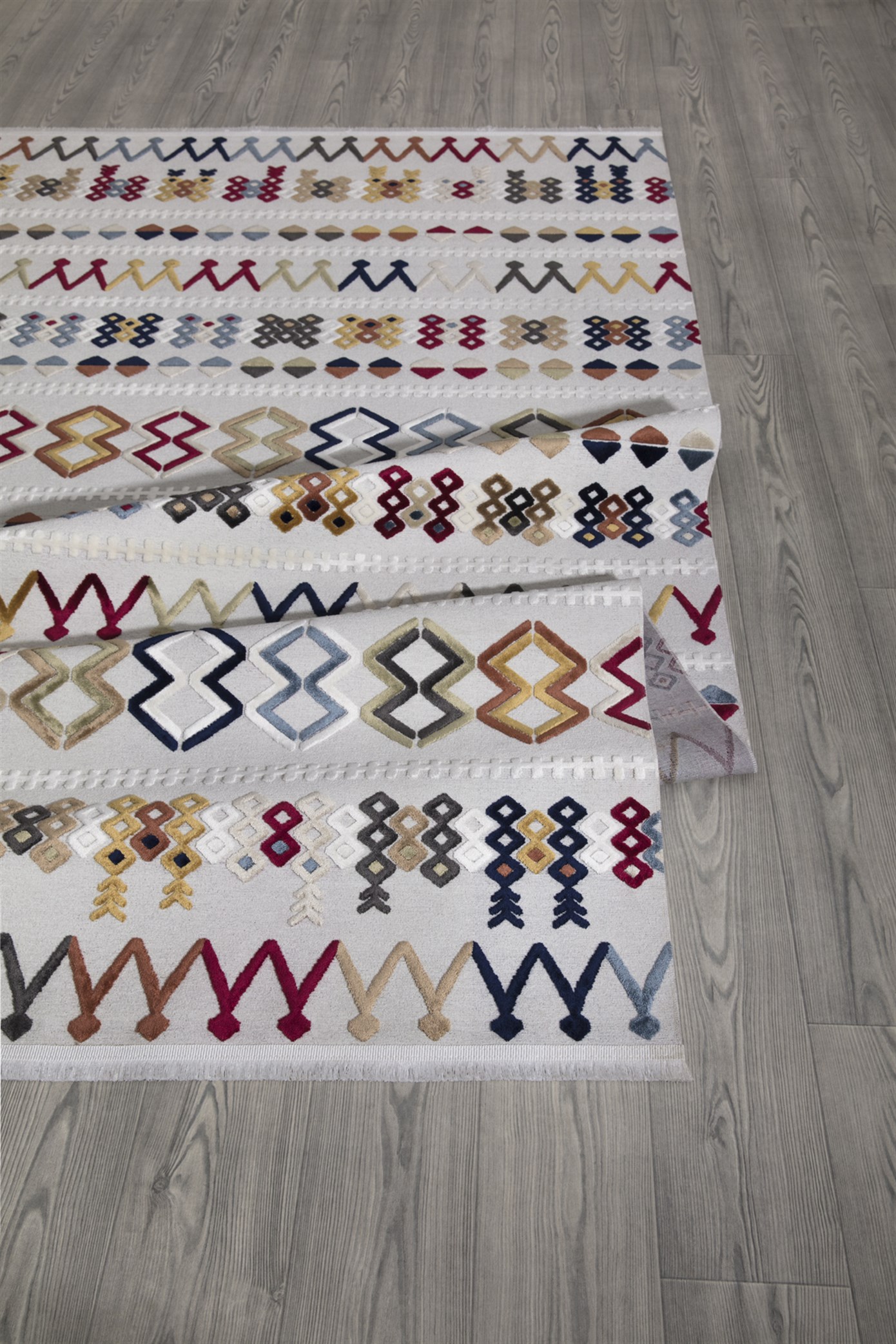 Kemik Viskon Altı Kaymaz  Modern Desenli Halı-0043