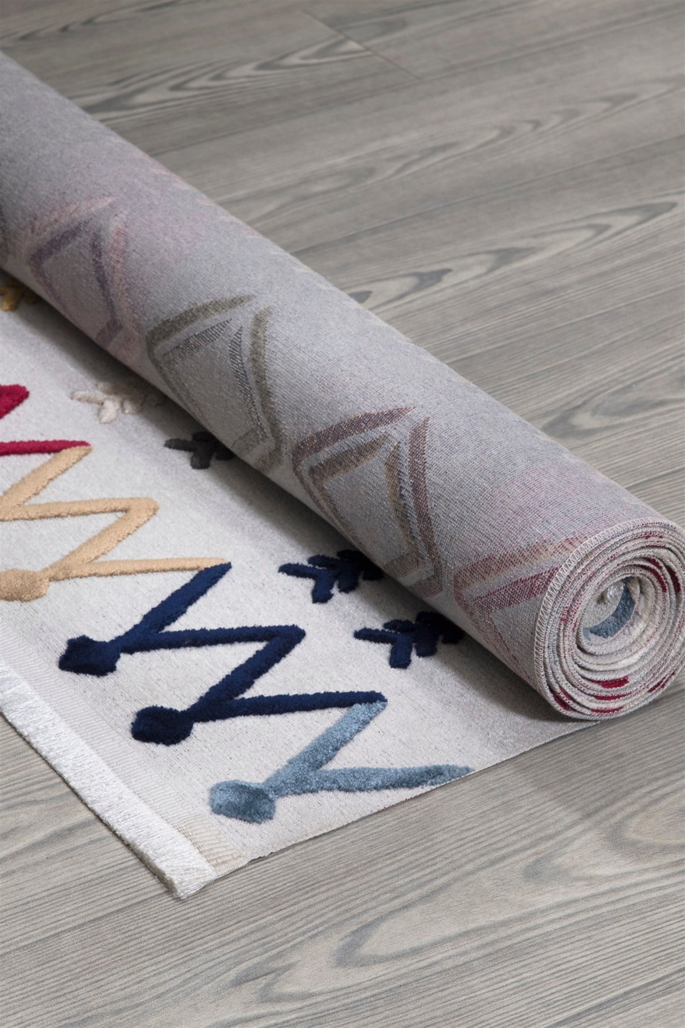 Kemik Viskon Altı Kaymaz  Modern Desenli Halı-0043