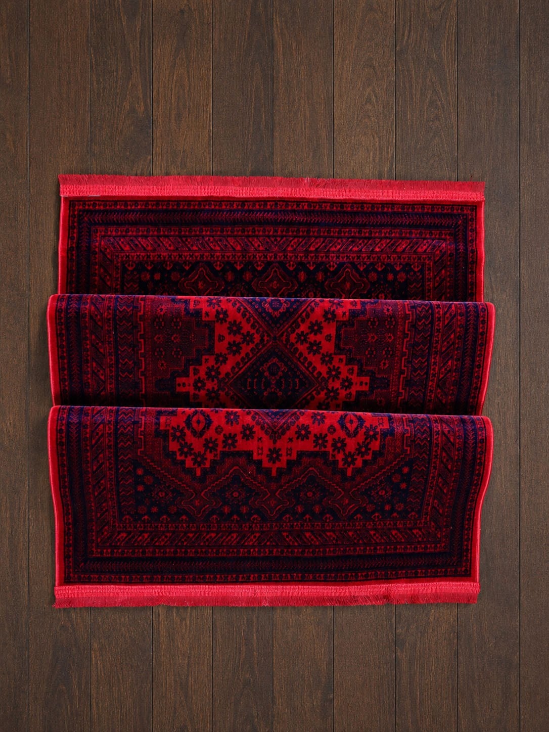 Kırmızı Afgan Tarzı Altı Kaymaz Yıkanabilir Şönil Kilim & Halı | SDF020
