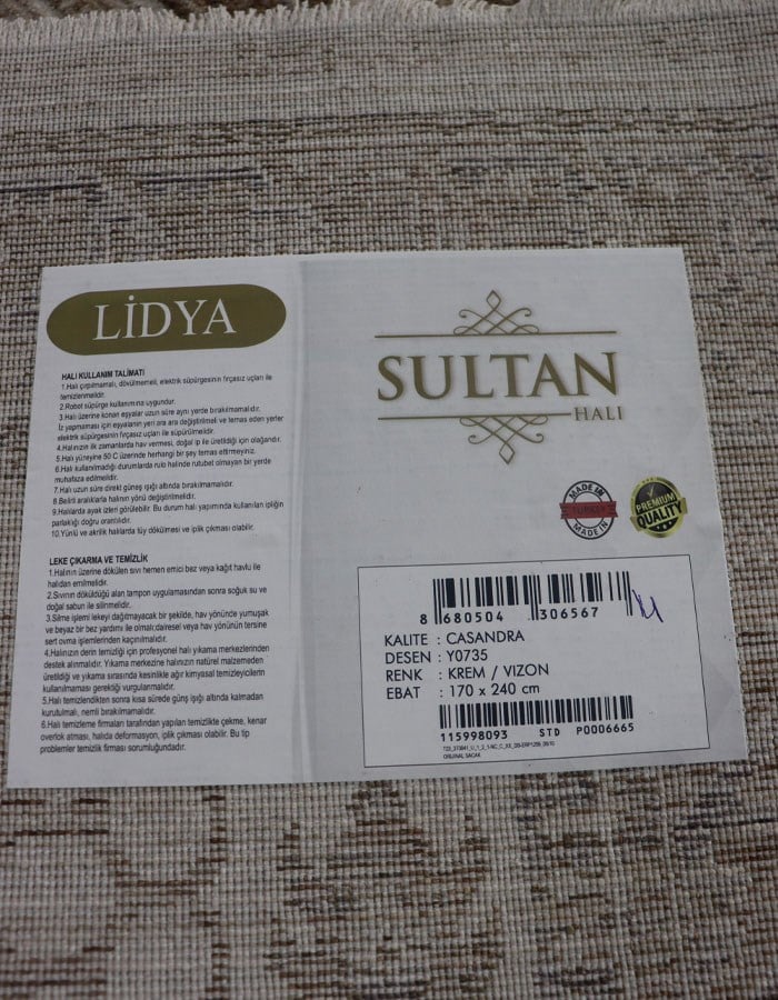 Lidya Toz Tutmaz Ve Tüylenmez Modern Halı - Krem Vizon Y0735