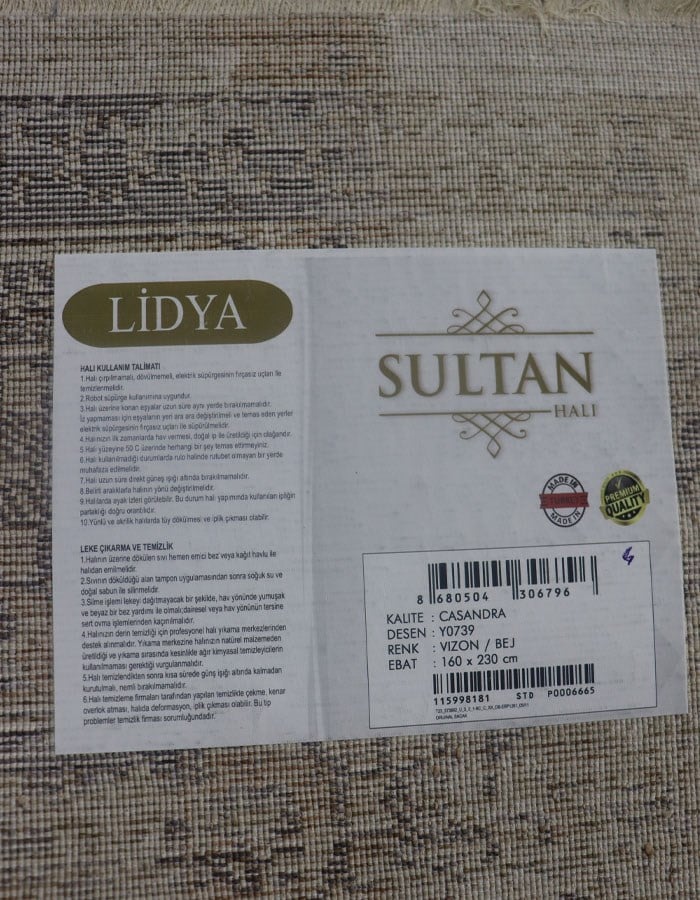 Lidya Toz Tutmaz Ve Tüylenmez Modern Halı - Vizon Bej Y0739