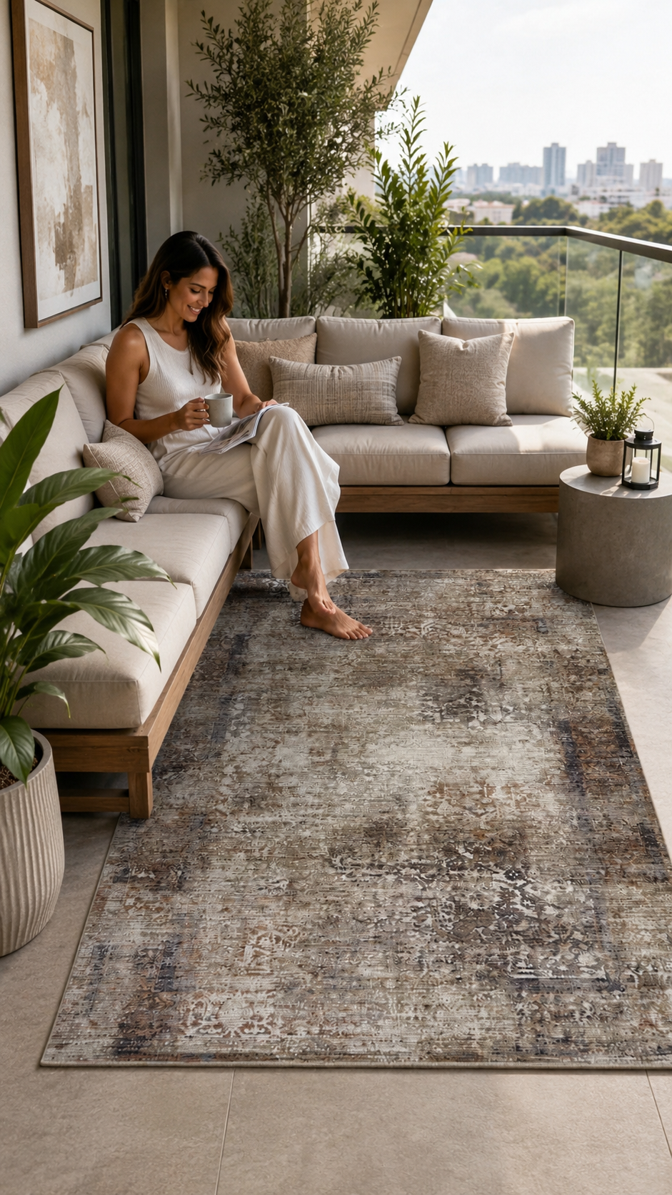 Lidya Toz Tutmaz Ve Tüylenmez Modern Halı - Vizon Bej Y0739