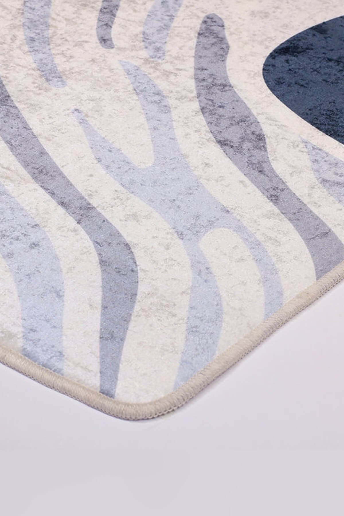 Mavi Zebra Desenli Çocuk Odası Halısı-4001