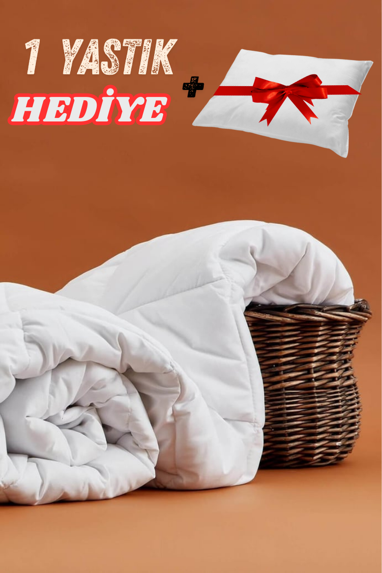 Microfiber Biyeli Tek Kişilik Yorgan 155 x 215  + 1 Yastık HEDİYE !