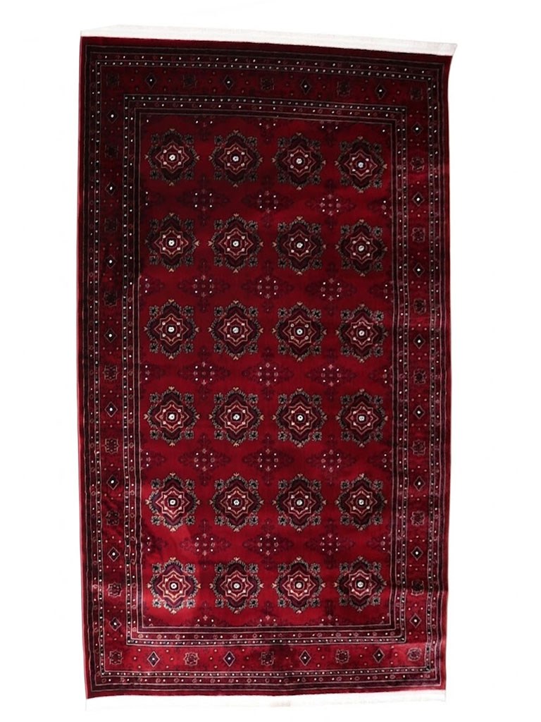 NAKIŞ Serisi Kırmızı Zeminli Motifli Şık Salon Halısı | AF304 RED